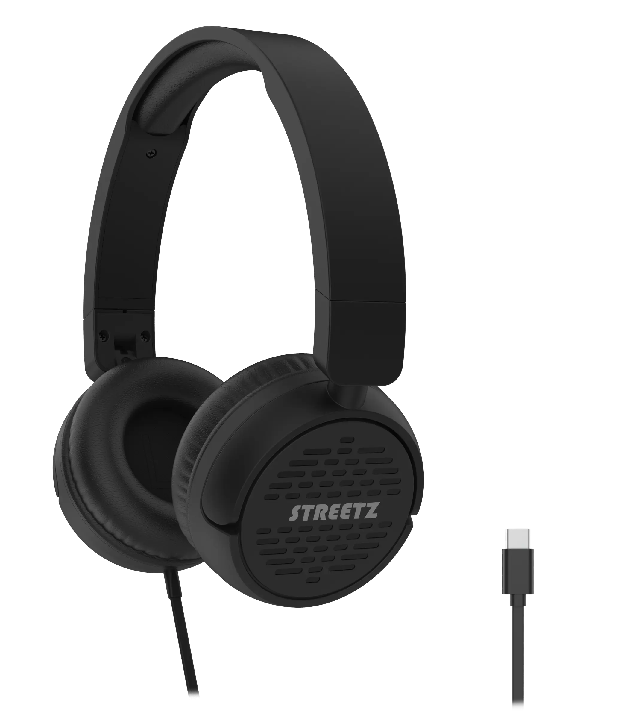Vikbara On-ear hörlurar USB-C Svart