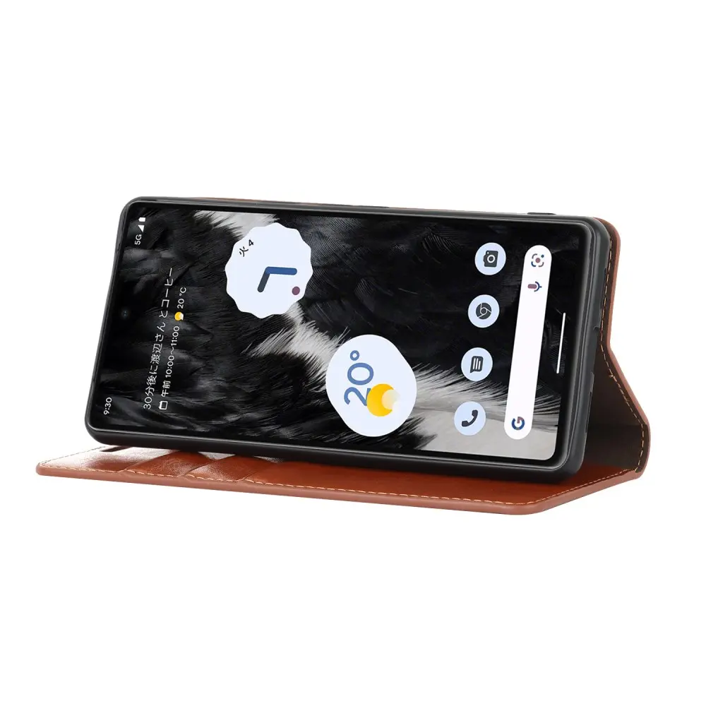 Mobilfodral Äkta Läder Google Pixel 7a Brun