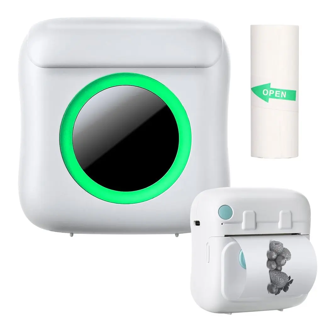 Kannettava lämpötulostin Bluetooth 200 dpi, Valkoinen