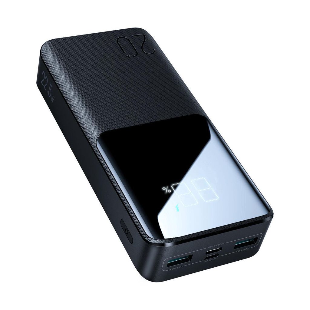 SiGN Superrask LED Powerbank 20000 mAh 22.5W - Trippel utgang Svart