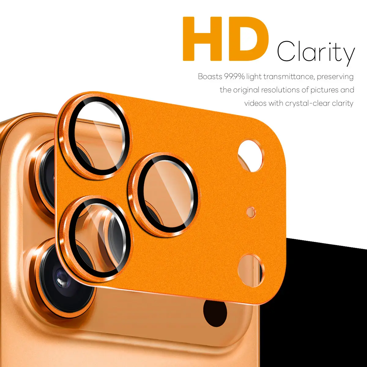 Kameraskydd Härdat Glas Metall iPhone 17 Pro Orange