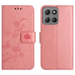 Motorola Moto G15 Mobilfodral med fjärilar, Rosa