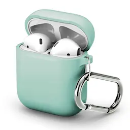 Apple AirPods Silikonikotelo + karabiinihaka, Turkoosi