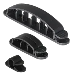 Selvklæbende kabelklips (10-pack) sort