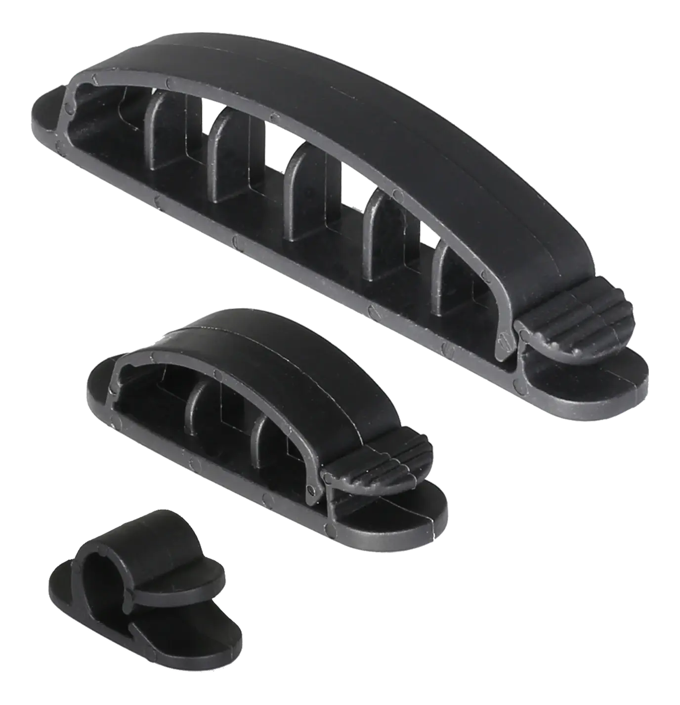 Selvklæbende kabelklips (10-pack) sort