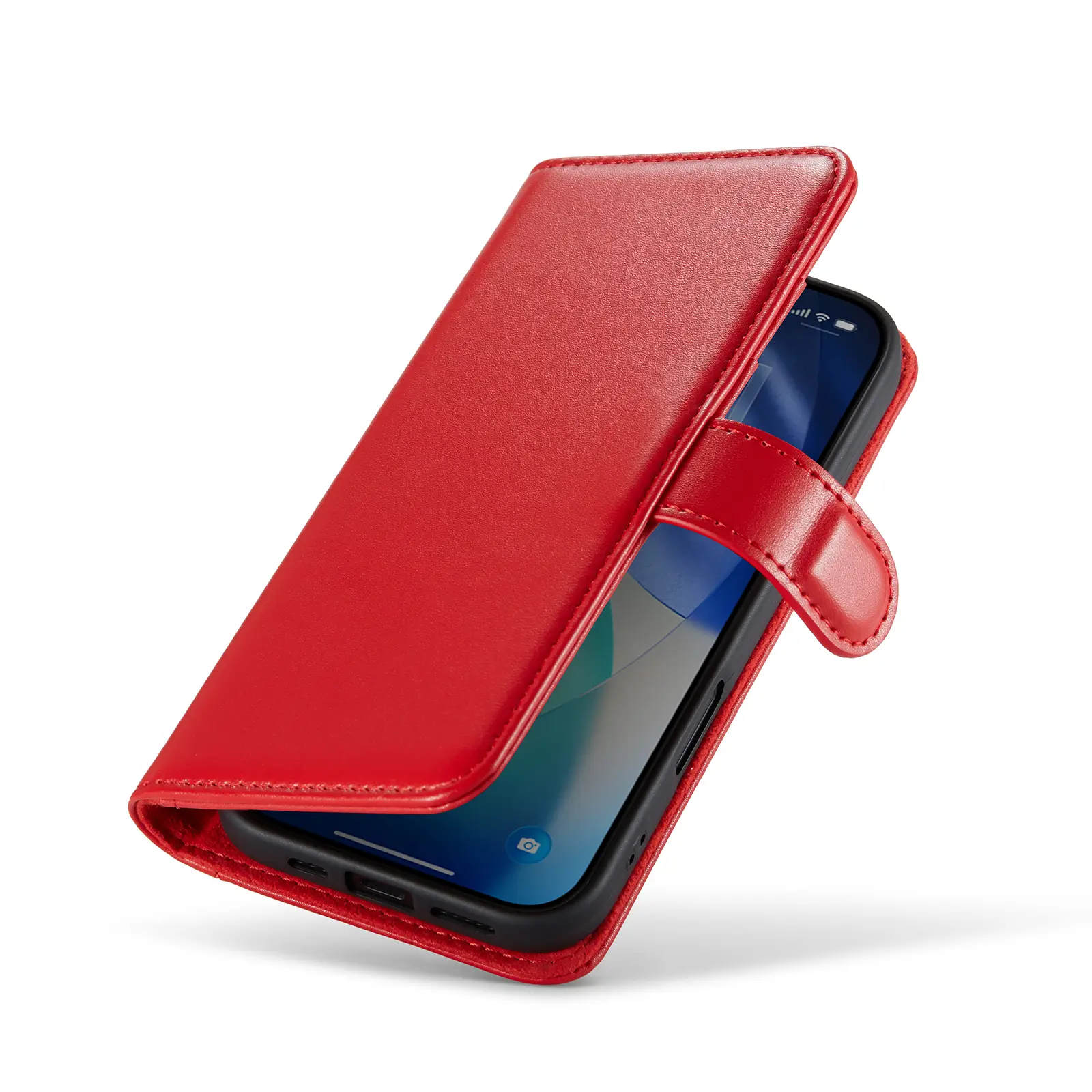 Äkta Läderfodral iPhone 18 Pro Max Röd