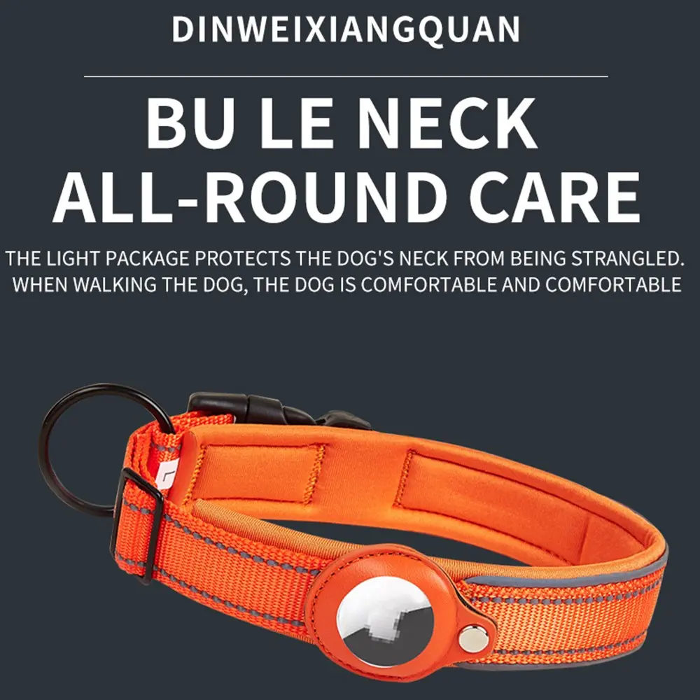 Apple AirTag Hundhalsband med Reflex L svart