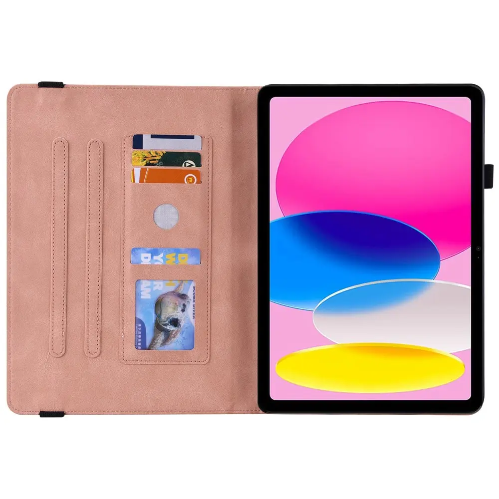 Läderfodral Fjärilar Apple iPad 11 11th Gen (2025) Rosa