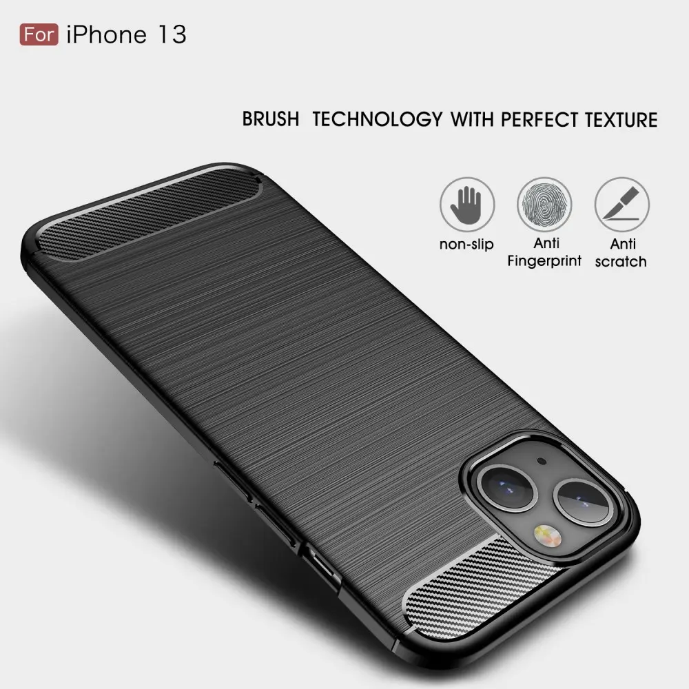iPhone 13 Skal TPU Brushed Svart