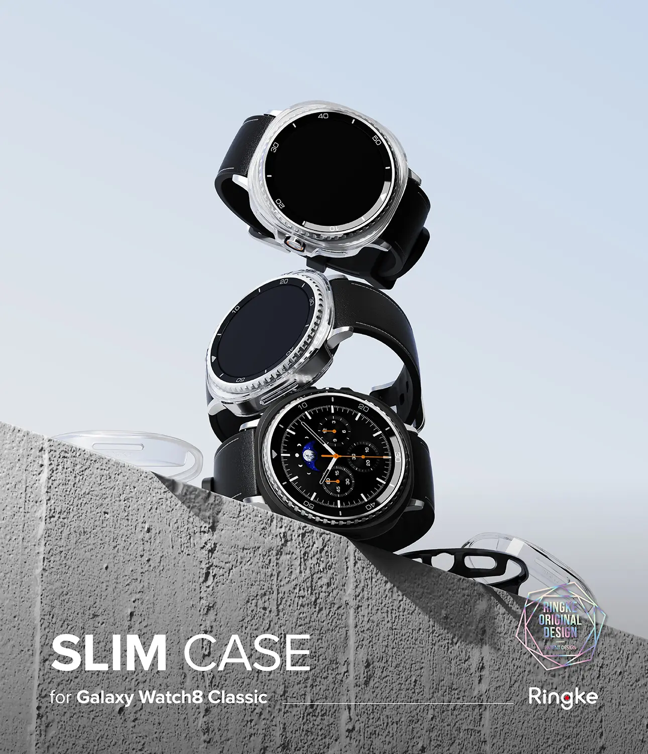 Slim Case (2-pack) Samsung Galaxy Watch 8 Classic Matte Black & Clear