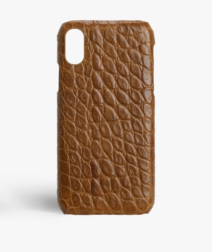 The Case Factory Deksel iPhone Xs Max Small Croco Cognac