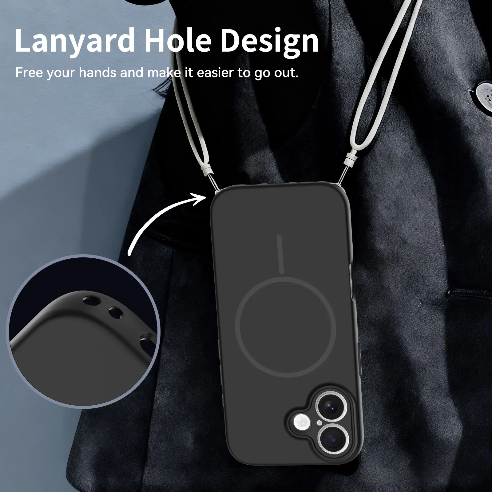 MagSafe-skal SoftArmor iPhone 16 Svart