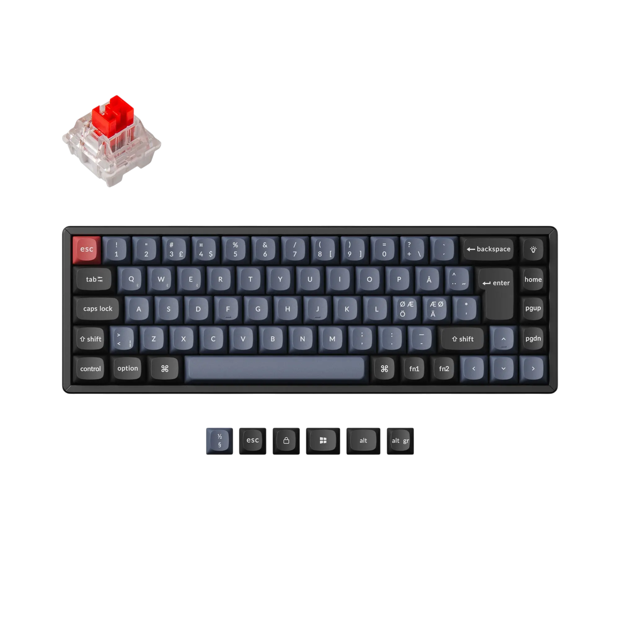 K6 Pro QMK/VIA Trådløst gamingtastatur Tri-Mode Hot Swap, Red