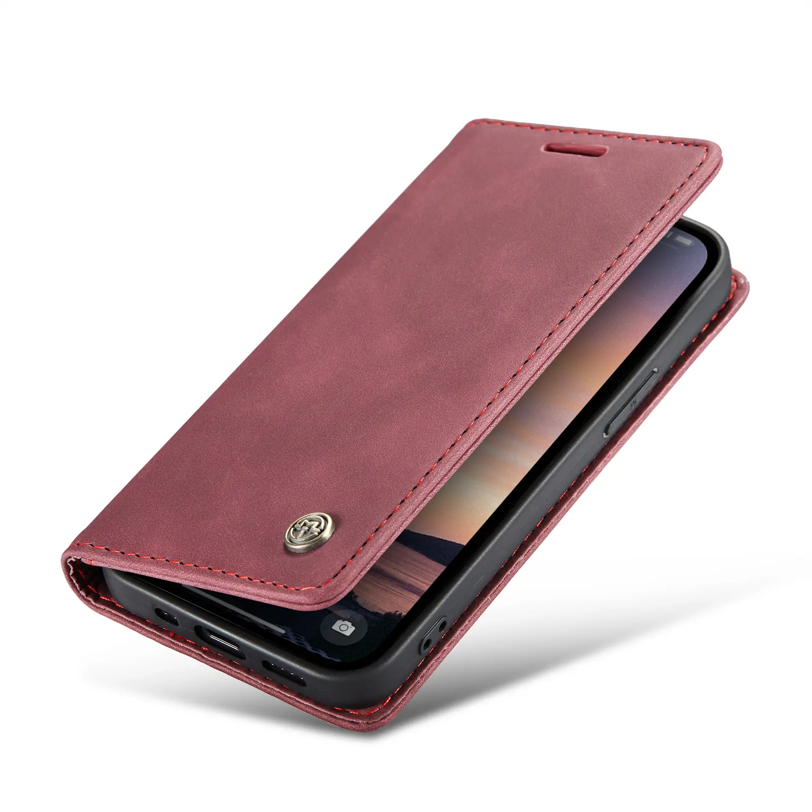 Slim Plånboksfodral iPhone 16e Röd
