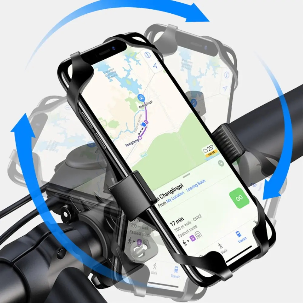 Mobilhållare med silikongrepp för cykel svart