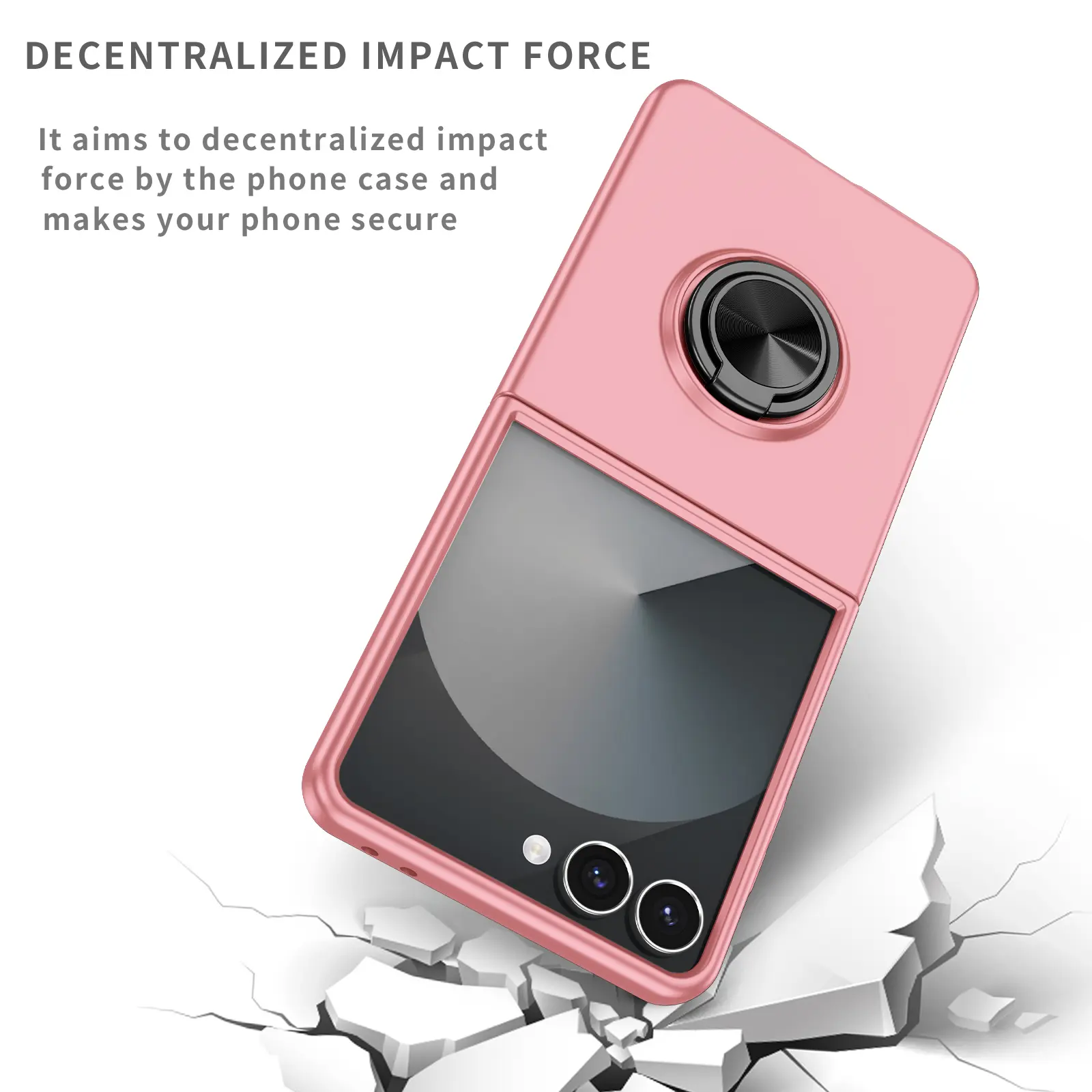 Samsung Galaxy Z Flip 8 skal med magnetisk ringhållare Rosa