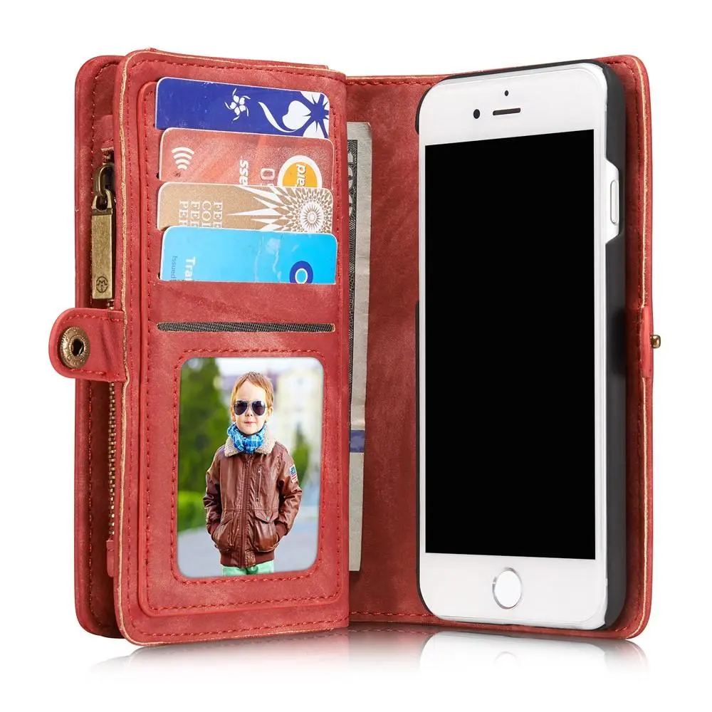 Multi-slot Plånboksfodral iPhone SE 2022 Röd