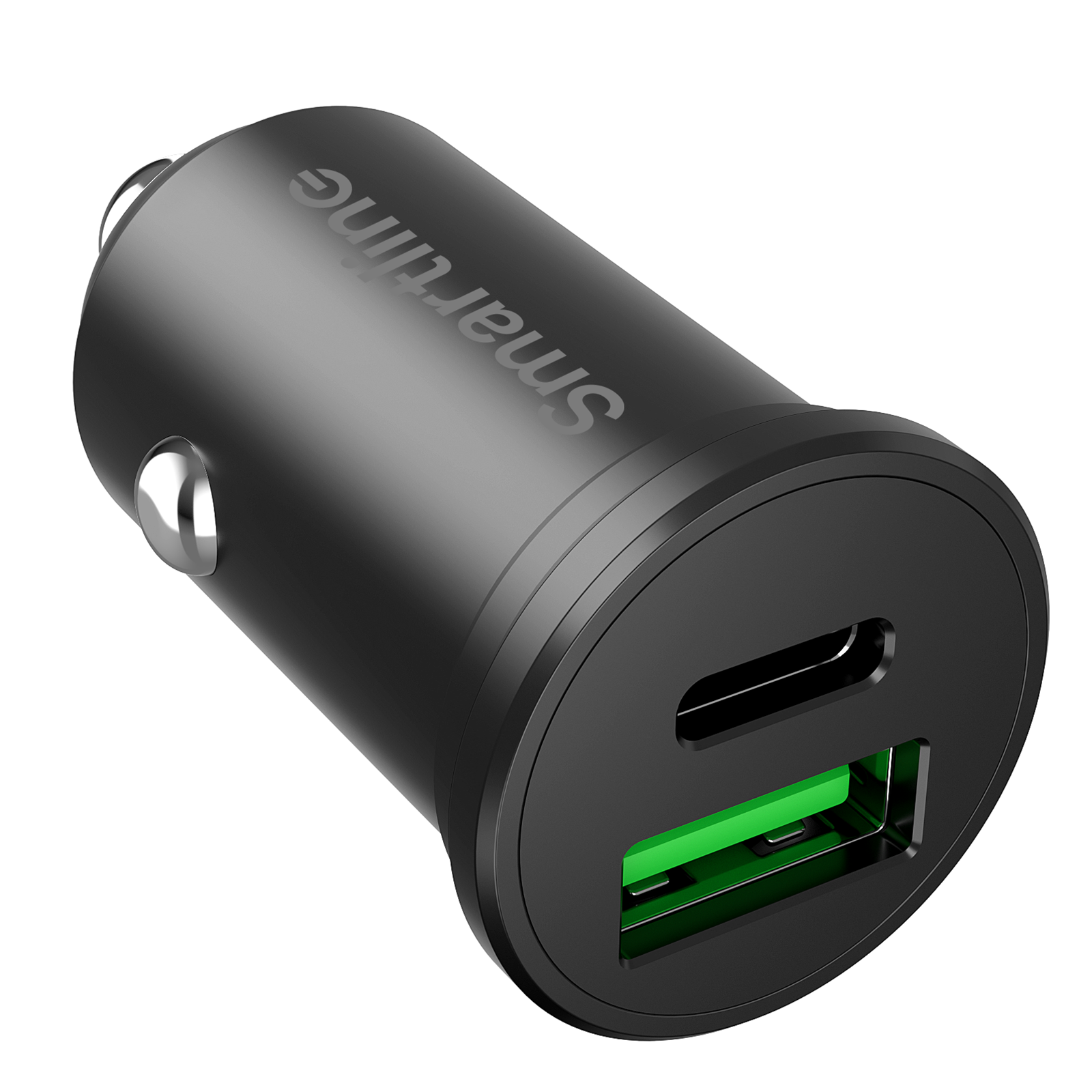 Smartline PD Dual Car Charger USB-C + USB-A 45W 12V-24V svart