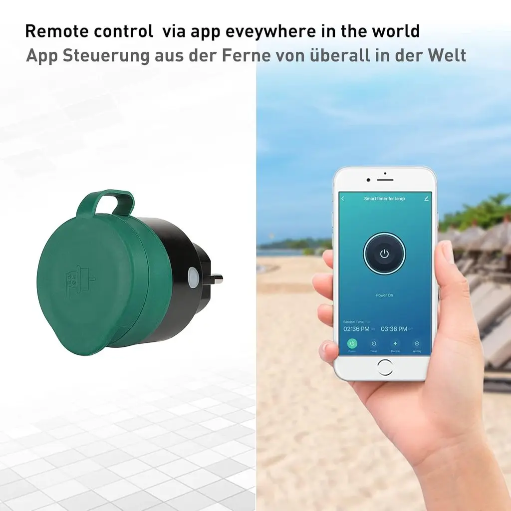 Smart WiFi Plug Utomhus IP44 16A Svart