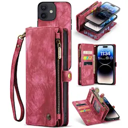 Multi-slot Mobiltaske iPhone 12/iPhone 12 Pro Rød