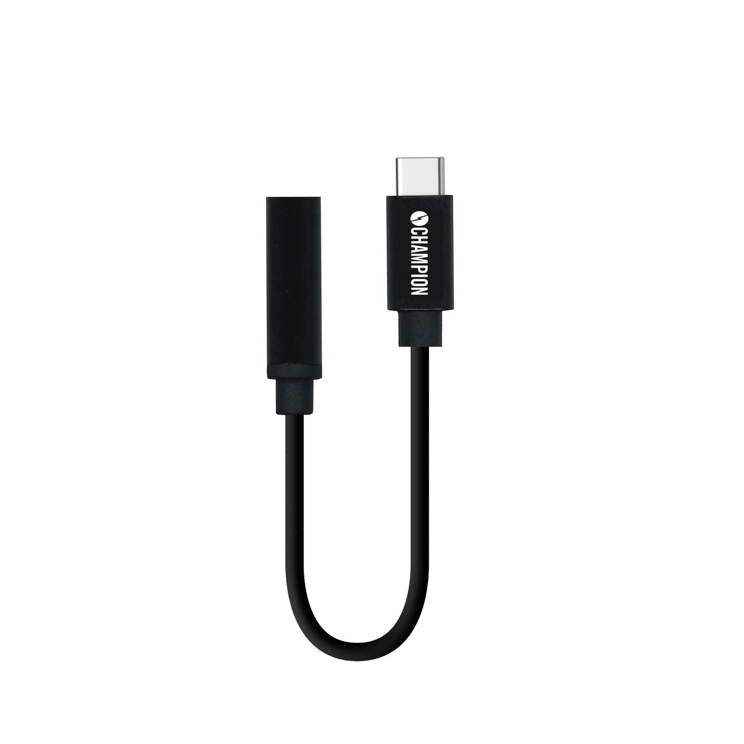 Champion USB-C til 3.5mm-adapter, Svart