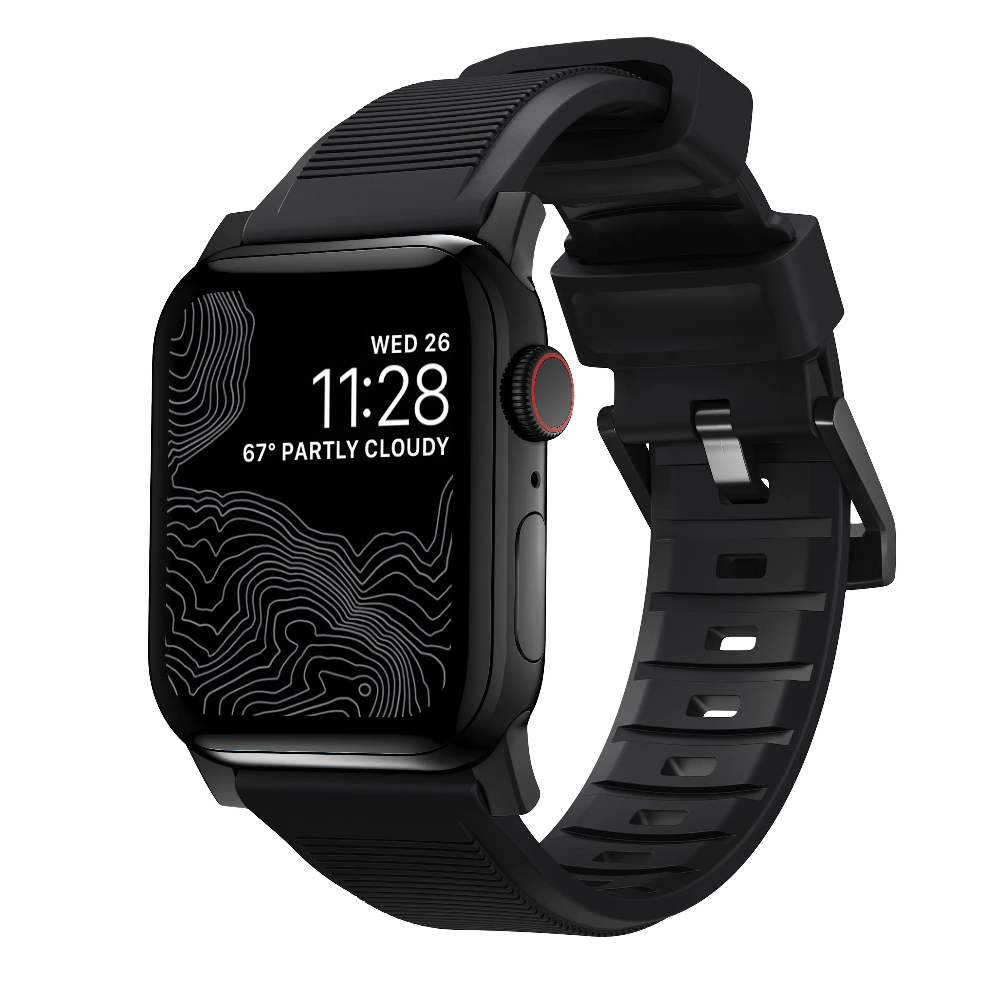 Apple Watch Series 10 46mm Rugged Band Black (Black Hardware)