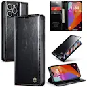 Leather Wallet iPhone 16 Pro Max musta