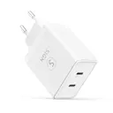 Dual USB-C PD Hurtigoplader 40W Hvid