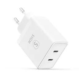 Dual USB-C PD Hurtigoplader 40W Hvid