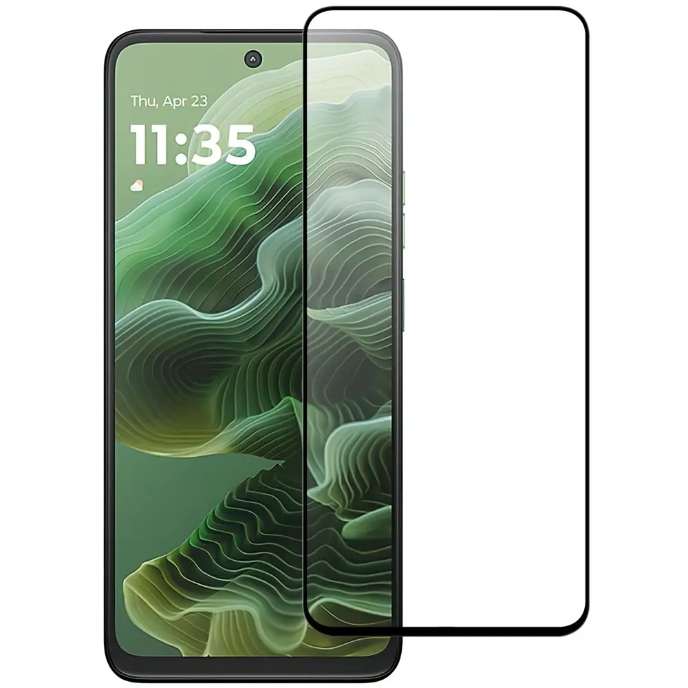 Full-fit Hærdet Glas Skærmbeskytter Motorola Moto G35 sort