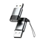 USB-C - USB-A sovitin Harmaa