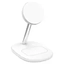 2-i-1 trådløs magnetisk Qi2 ladestasjon Hvit