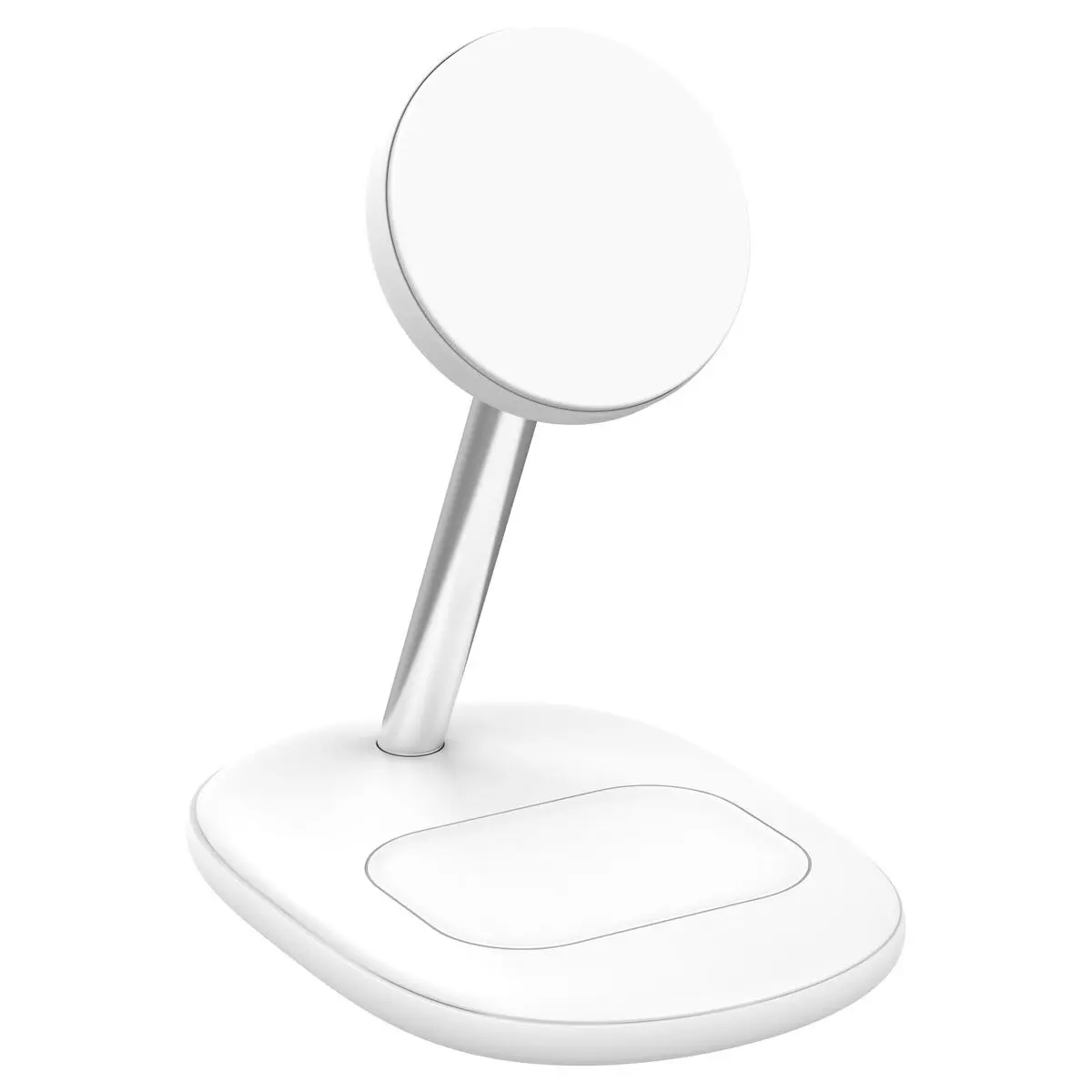 2-i-1 trådløs magnetisk Qi2 ladestation Hvid