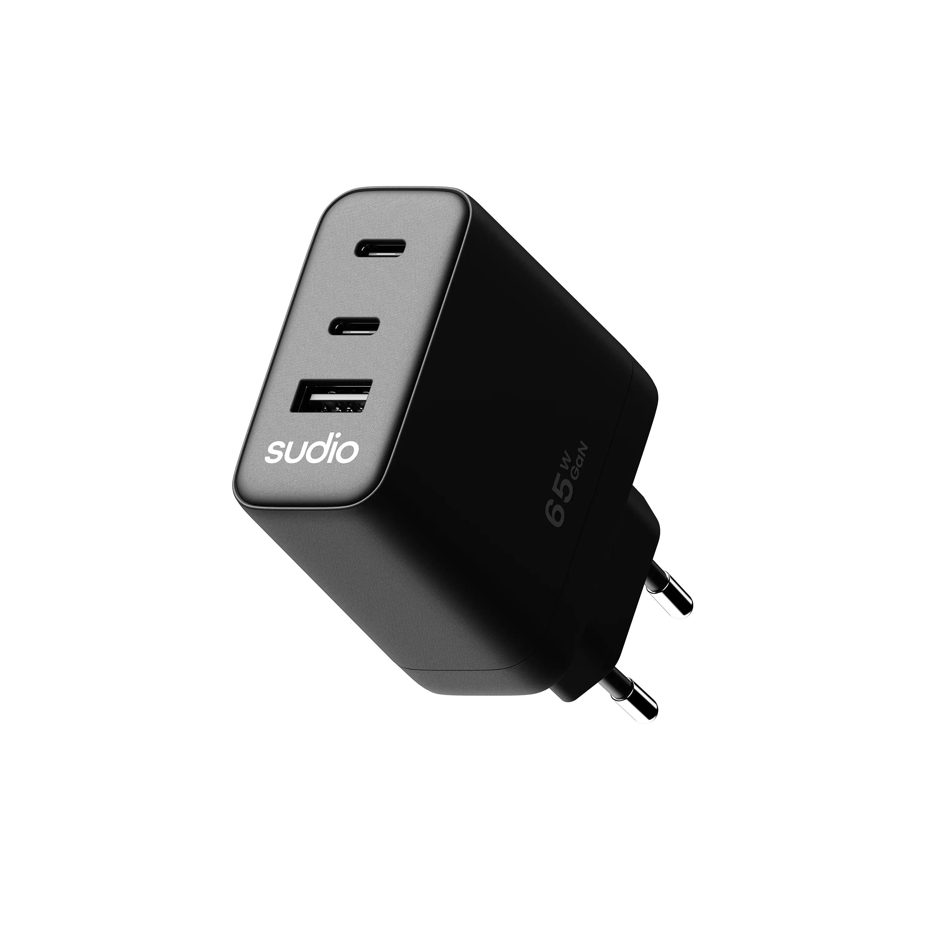 P3 Vægoplader 65W 2 x USB-C + USB-A Sort