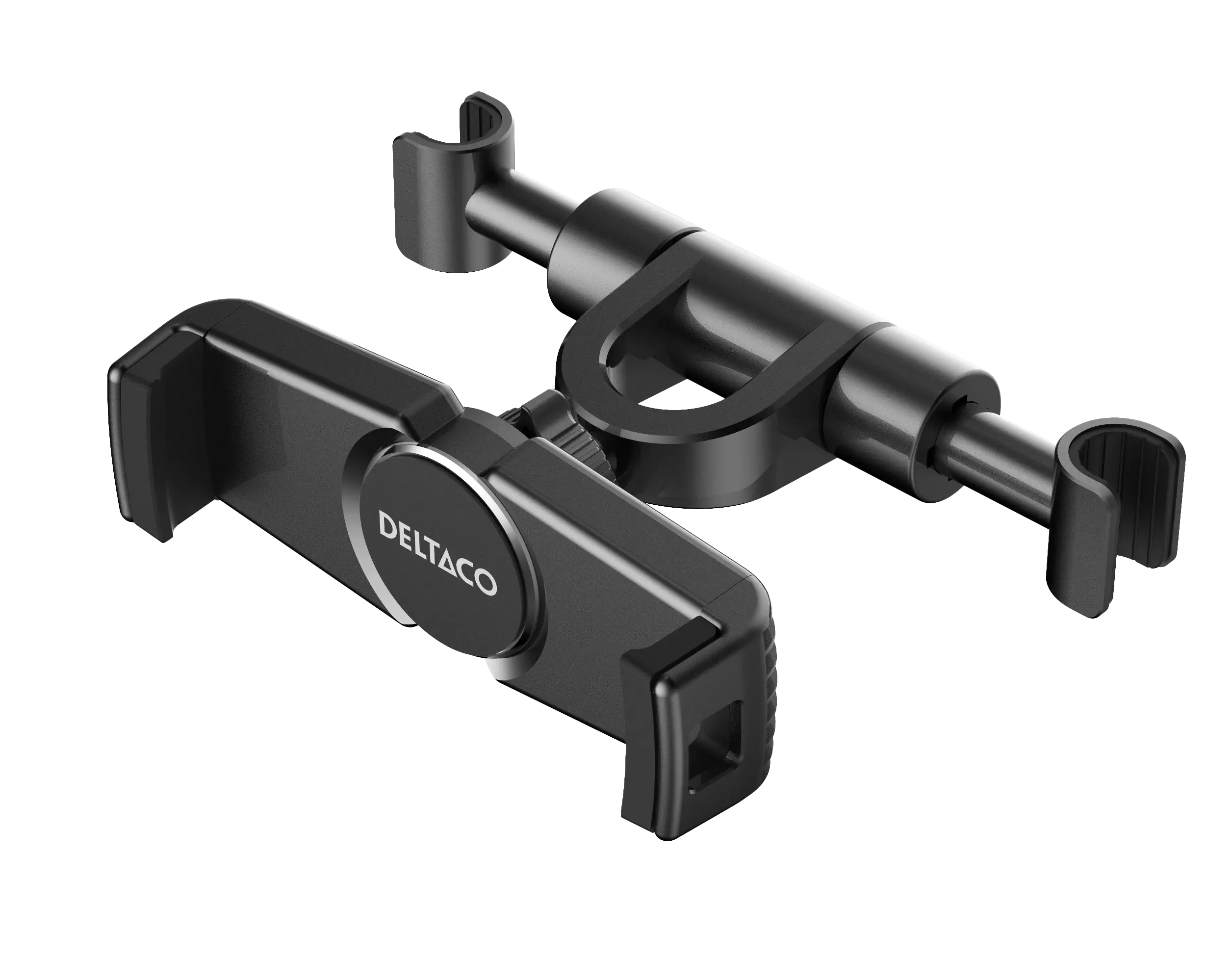 Tablet- og mobilholder til nakkestøtte sort