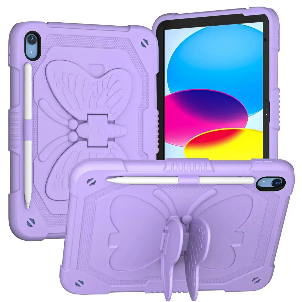 Hybridskal Fjäril med axelrem Apple iPad 11 11th Gen (2025) lila