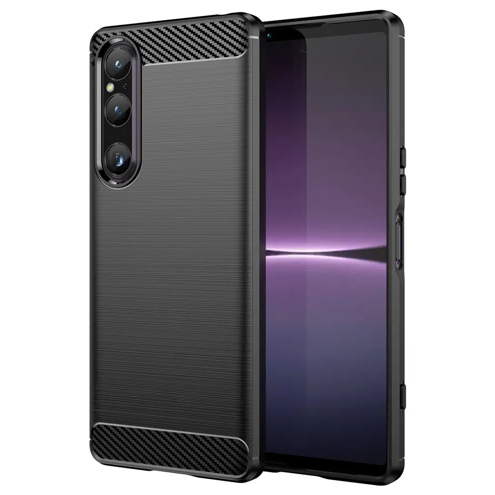 Sony Xperia 1 V Cover TPU Brushed Sort