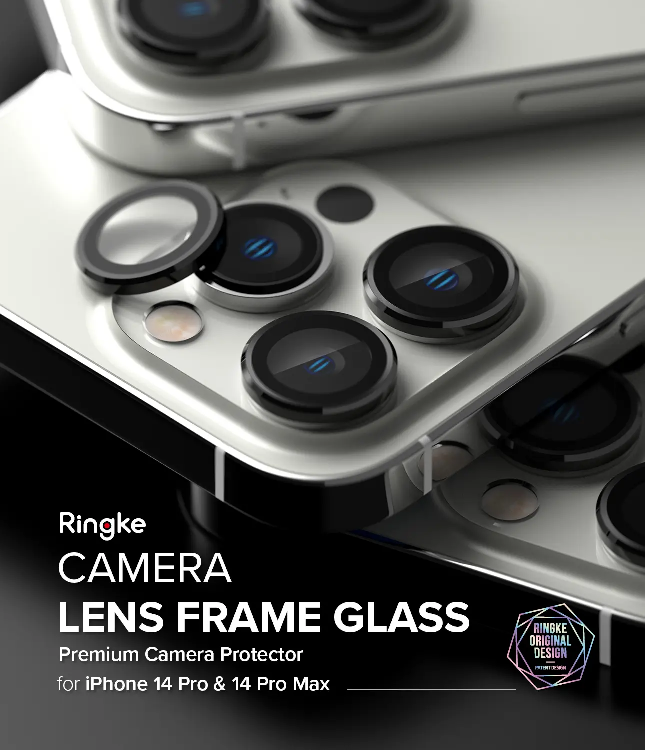 Camera Lens Frame Glass iPhone 14 Pro Max Svart