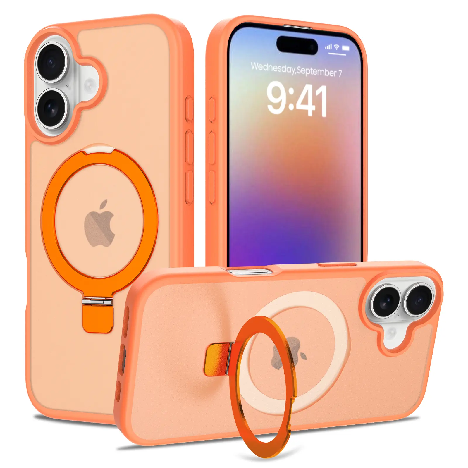 Hybridskal Magnetic Ring iPhone 17 Orange