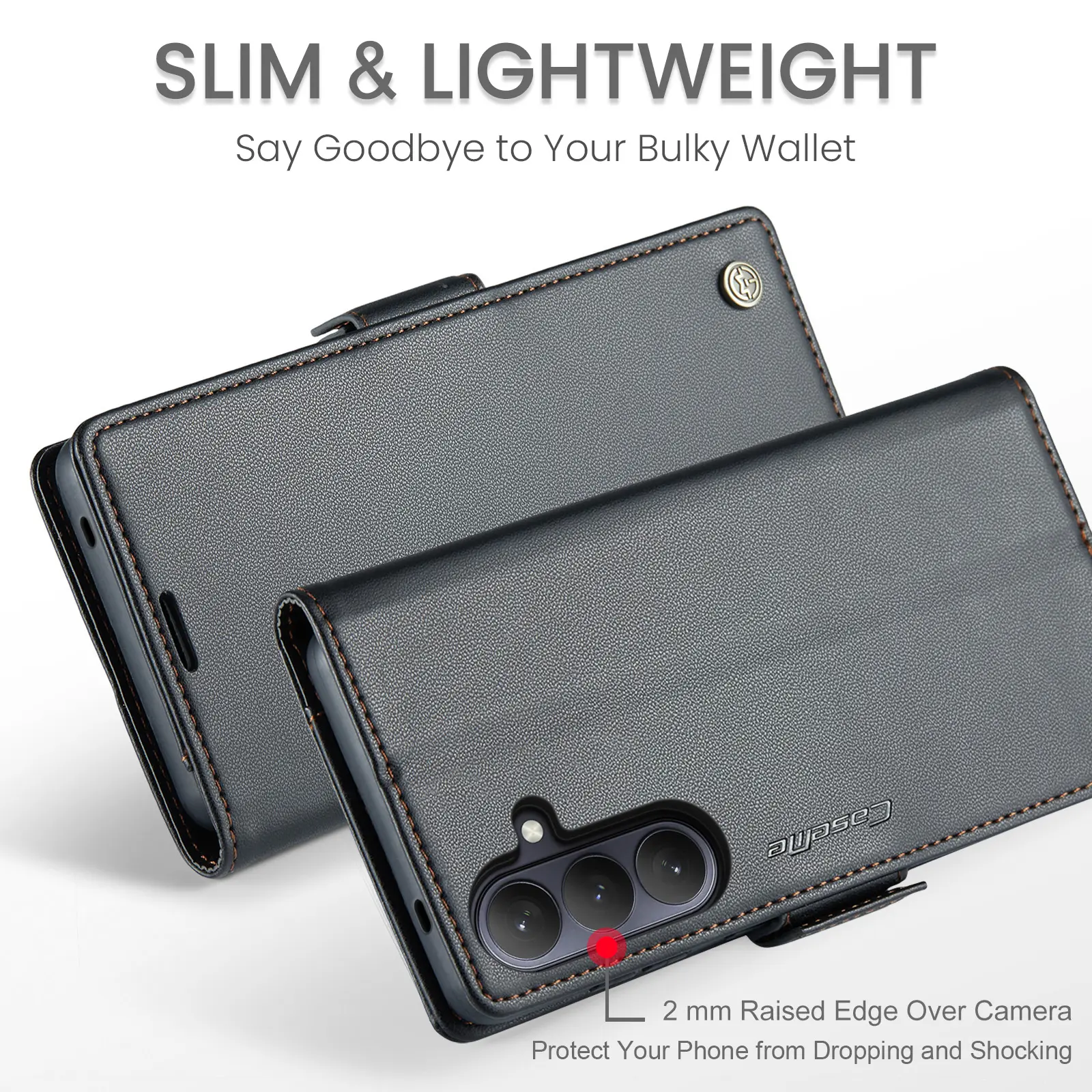 Slim Plånboksfodral RFID-skydd Samsung Galaxy A57 Svart