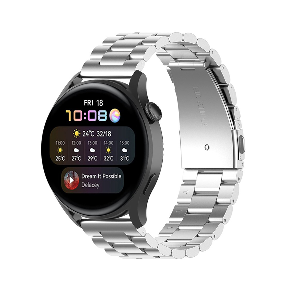 Huawei Watch GT 3 46mm/Watch GT Runner Elegant lenkereim i metall, Sølv