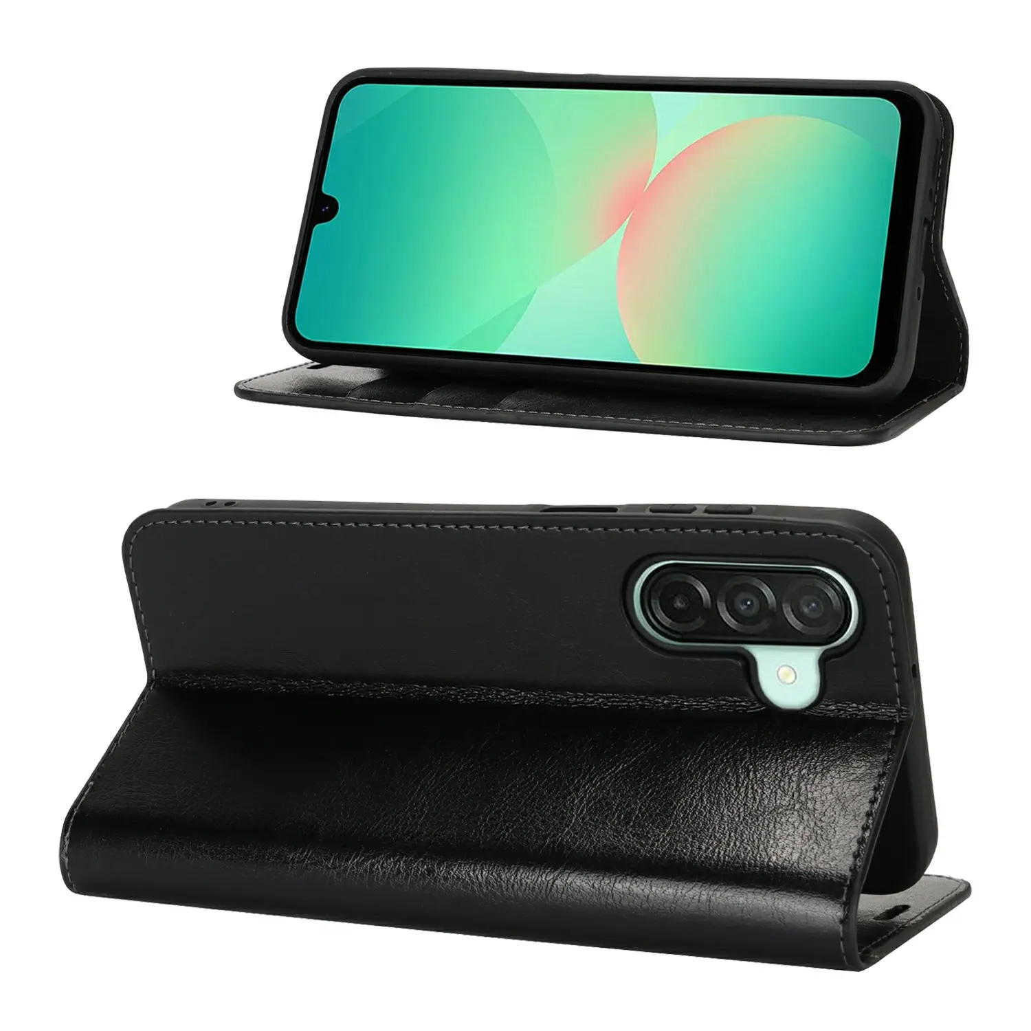 Mobilfodral Äkta Läder Samsung Galaxy A27 Svart