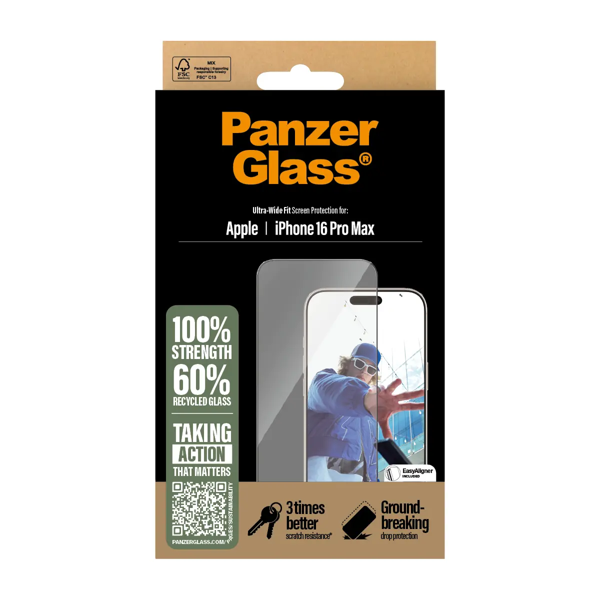 iPhone 16 Pro Max Screen Protector (with EasyAligner) Ultra Wide Fit