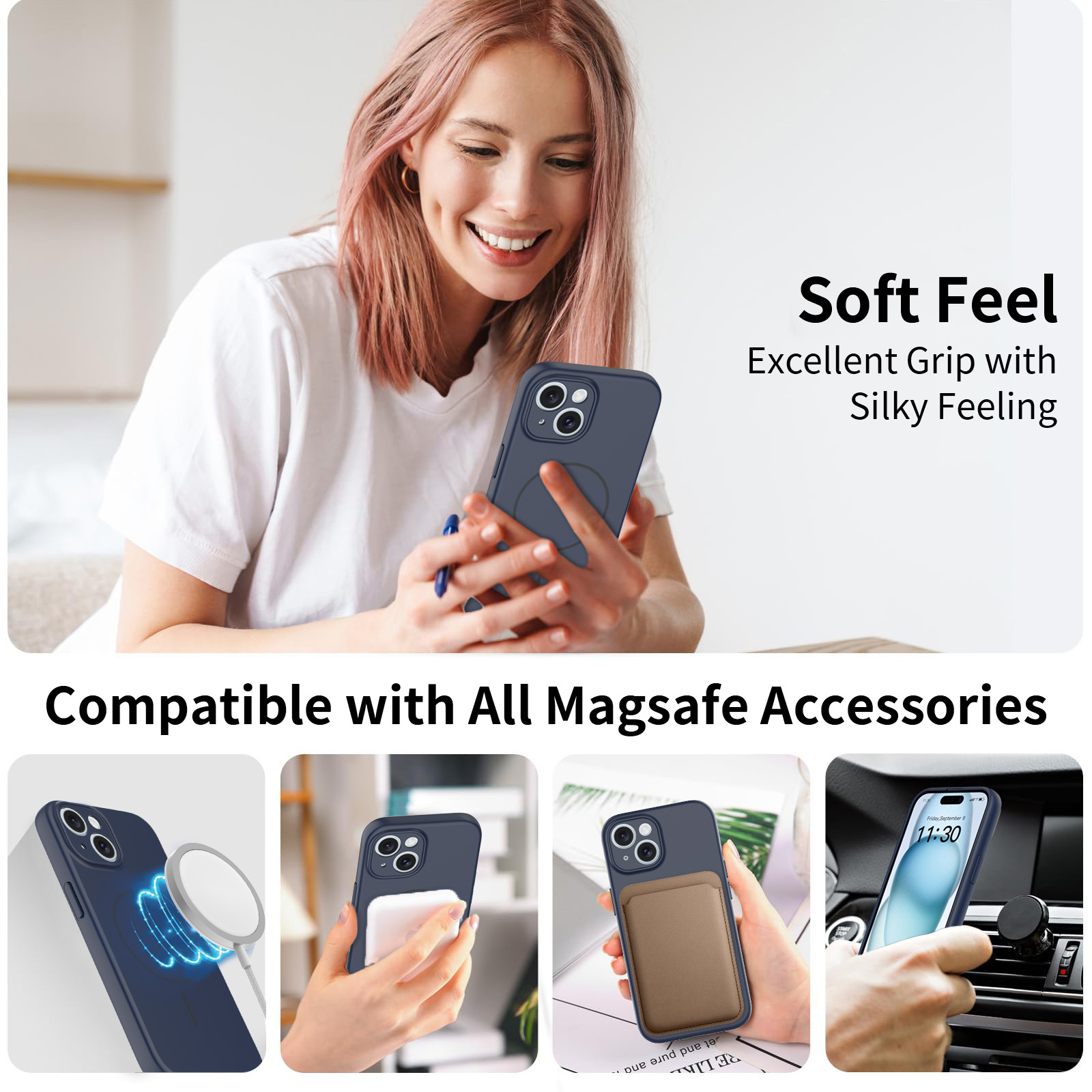 MagSafe-skal SoftArmor iPhone 15 Blå