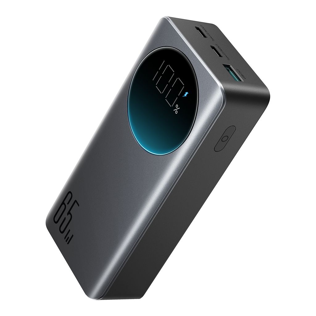 SiGN Superrask LED Powerbank 30000 mAh 65W - Trippel utgang, Svart