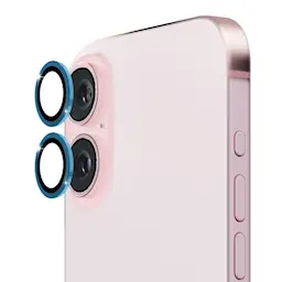 iPhone 16 Linsskydd i glas & aluminium, Blå
