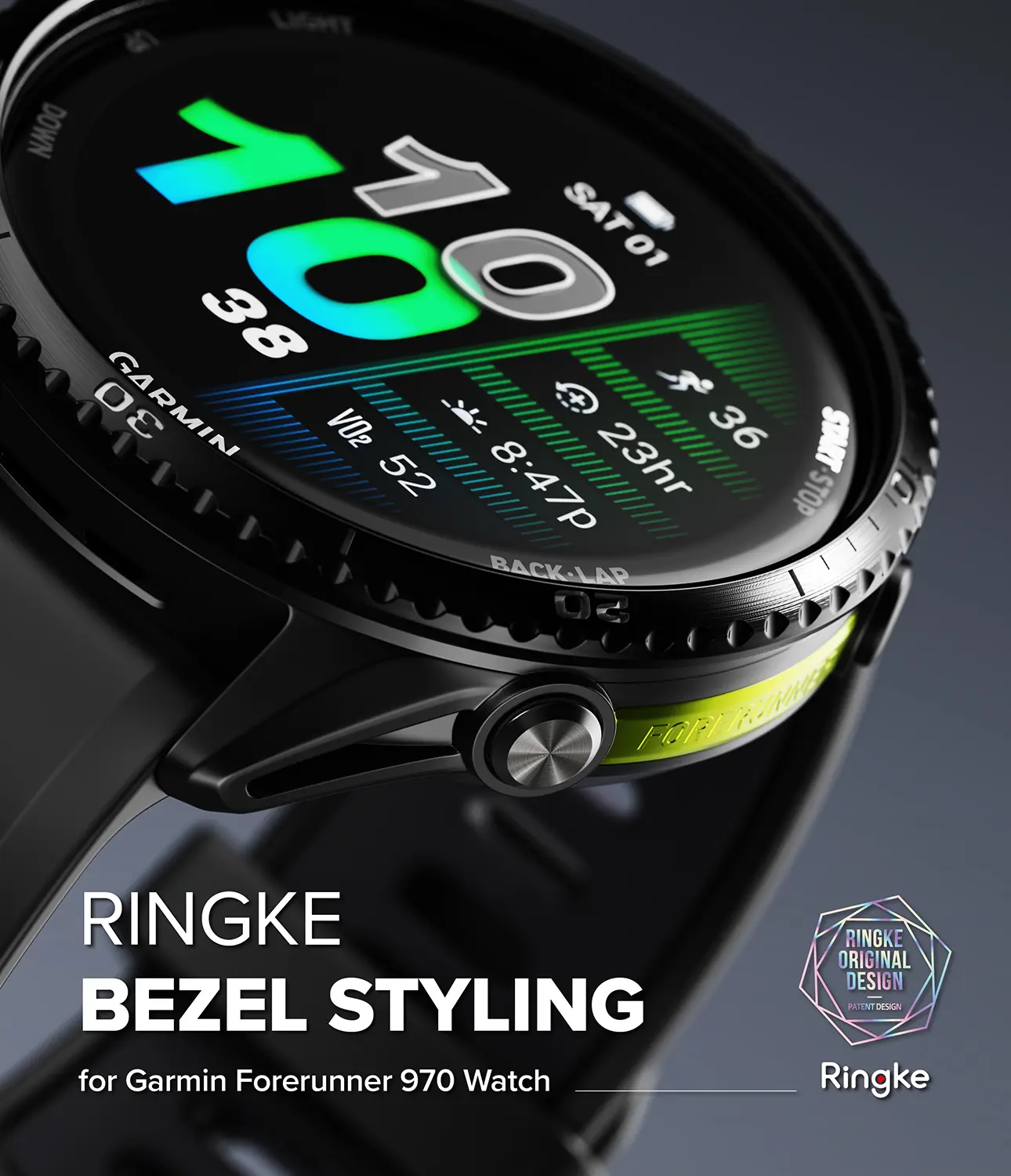 Bezel Styling Garmin Forerunner 970 Svart