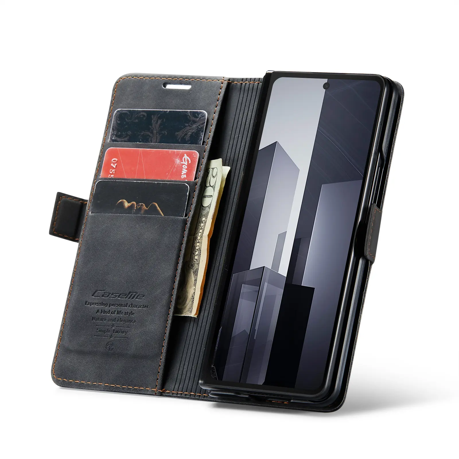 Slim Plånboksfodral Samsung Galaxy Z Fold 8 Ultra Svart