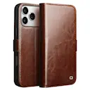 iPhone 17 Pro Max Leather Wallet Case Brun