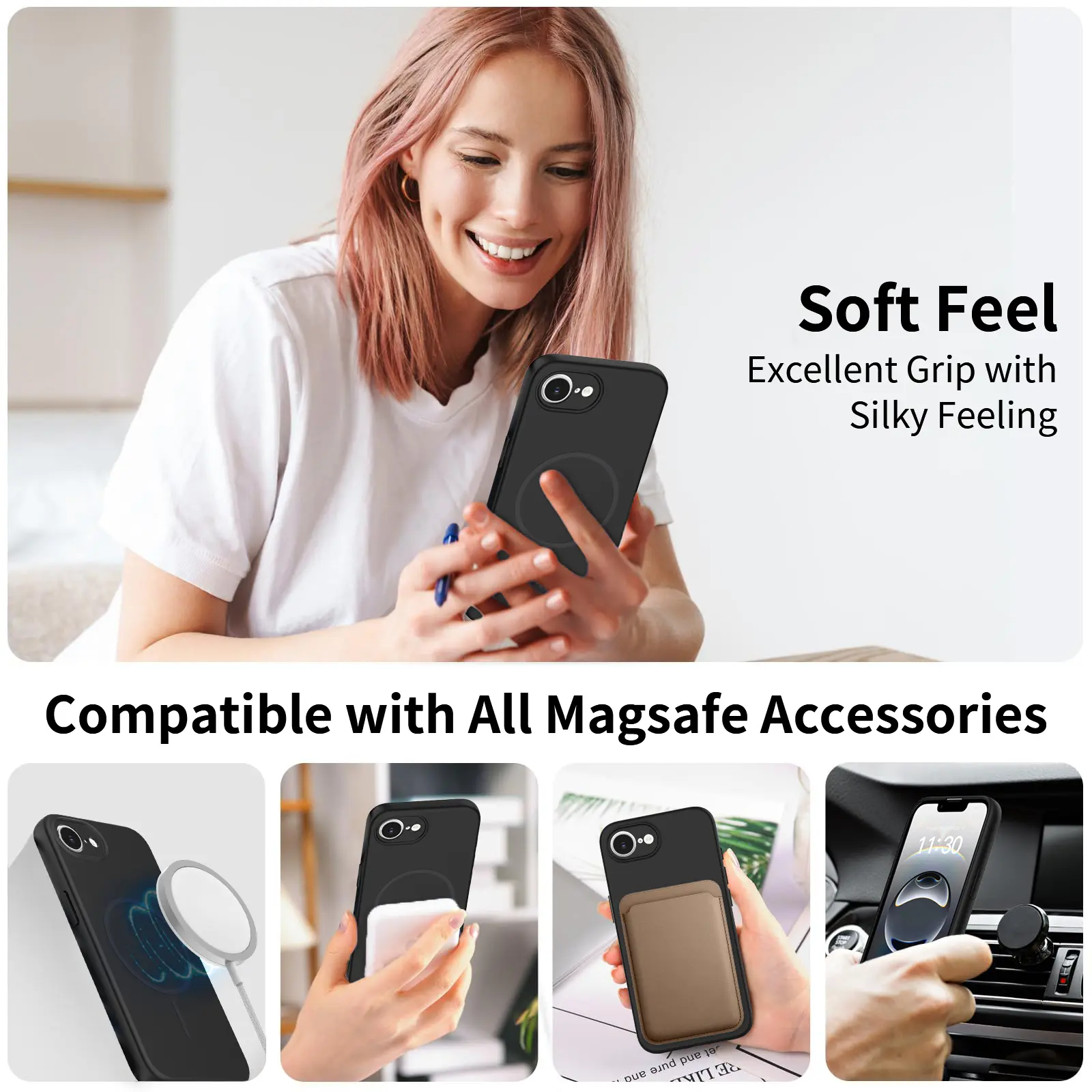 MagSafe-skal SoftArmor iPhone 17e Svart
